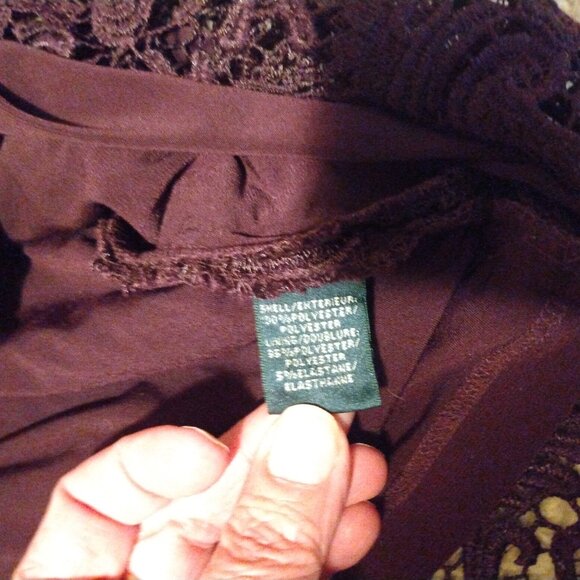 Lauren Ralph Lauren Lace Cocktail Dress 8 Lined Sleeveless Wedding Evening - Picture 8 of 15